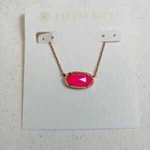 Kendra Scott Elisa Pink Azalea Rose Gold Necklace